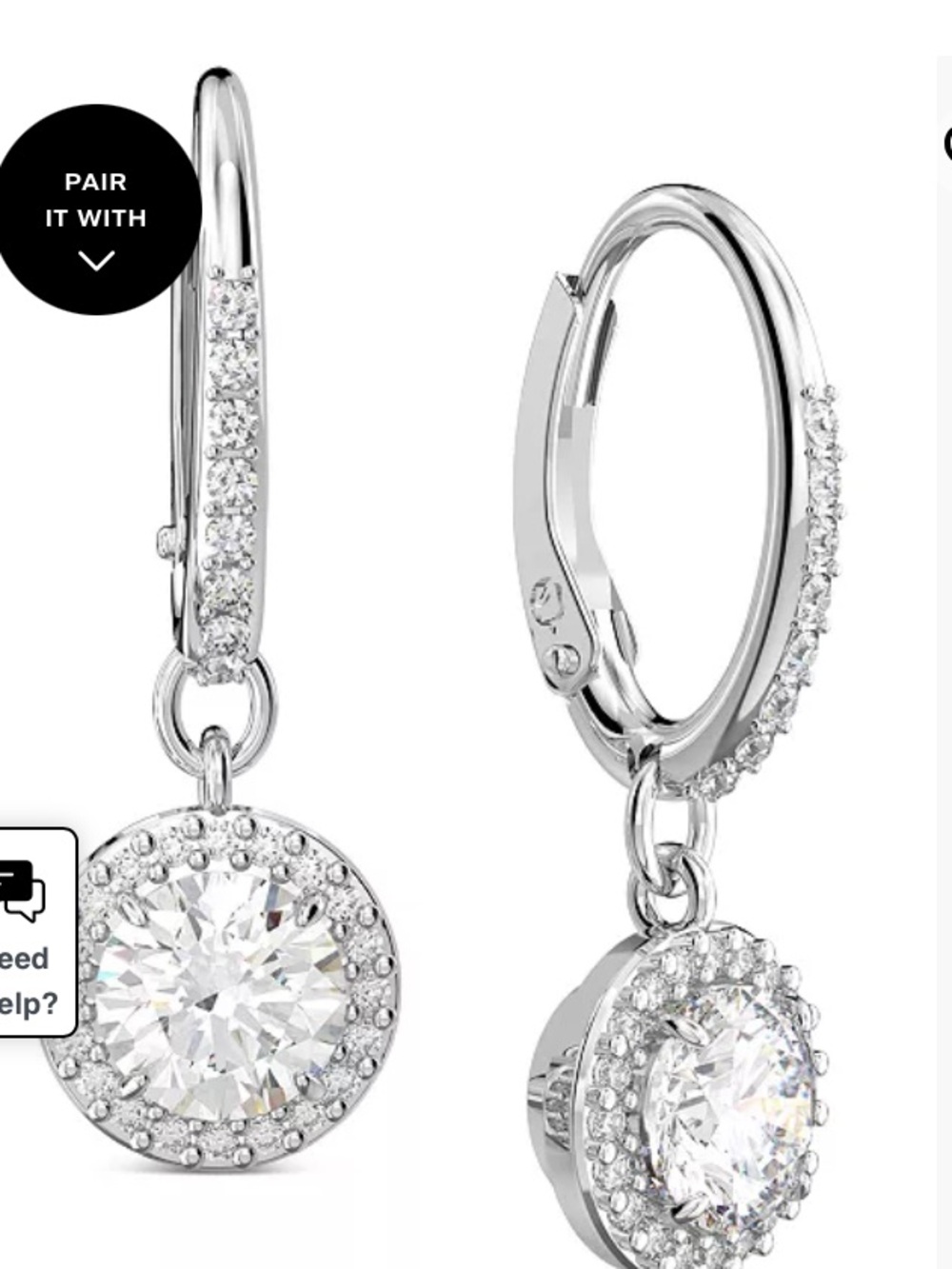 Swarovski Silver-Tone Constella Crystal Drop Earrings
